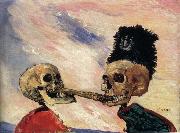 James Ensor Skeletons Fighting Over a Pickled Herring Spain oil painting artist